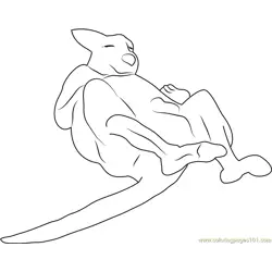 Kangaroo Laying Free Coloring Page for Kids