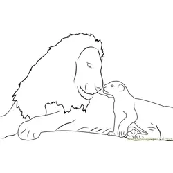 African Tanzania Lion Free Coloring Page for Kids