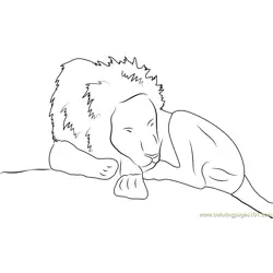 Lion Sleeping Free Coloring Page for Kids