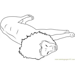 The Lion Sleeps Tonight Free Coloring Page for Kids