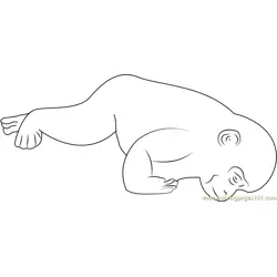 Japanese Macaques Sleeping Free Coloring Page for Kids
