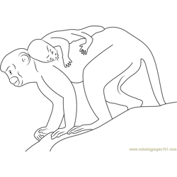 Monkey Run Free Coloring Page for Kids