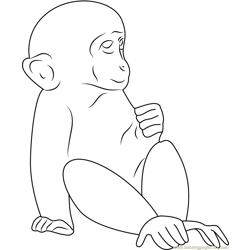 Monkey See Son Free Coloring Page for Kids