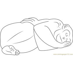 Monkey Sleeping Free Coloring Page for Kids