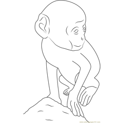 Monkey Son Free Coloring Page for Kids