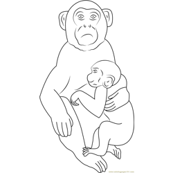 Monkeys at Elephanta Caves Free Coloring Page for Kids