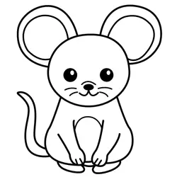 Cute little mouse ready Free Coloring Page for Kids