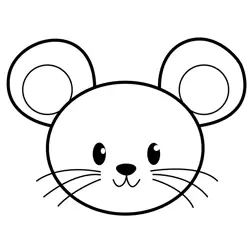 Cute Mouse Head Simple Free Coloring Page for Kids