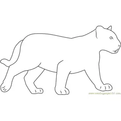 Black Baby Panther Free Coloring Page for Kids