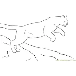 Jumping Panther Free Coloring Page for Kids