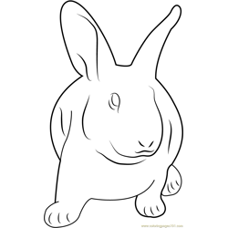 Cute Rabbit Coloring Page for Kids - Free Rabbit Printable Coloring