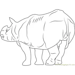 Fat Rhino Free Coloring Page for Kids