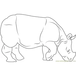 Indian Rhino Free Coloring Page for Kids