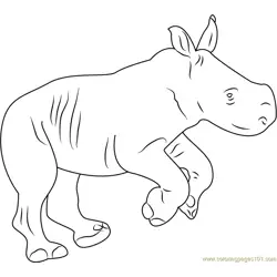 Rhino Baby Free Coloring Page for Kids