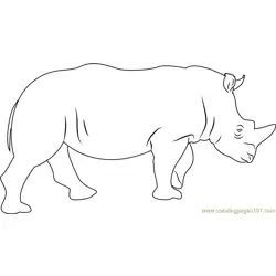 Rhino Free Coloring Page for Kids