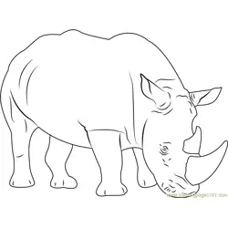 Sad Rhino Free Coloring Page for Kids