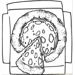 Cheesy Pizza  Free Coloring Page for Kids