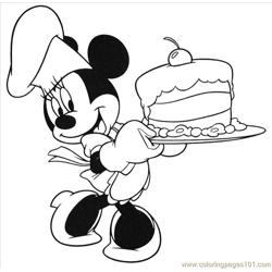 Mouse Birthday Cake  Free Coloring Page for Kids