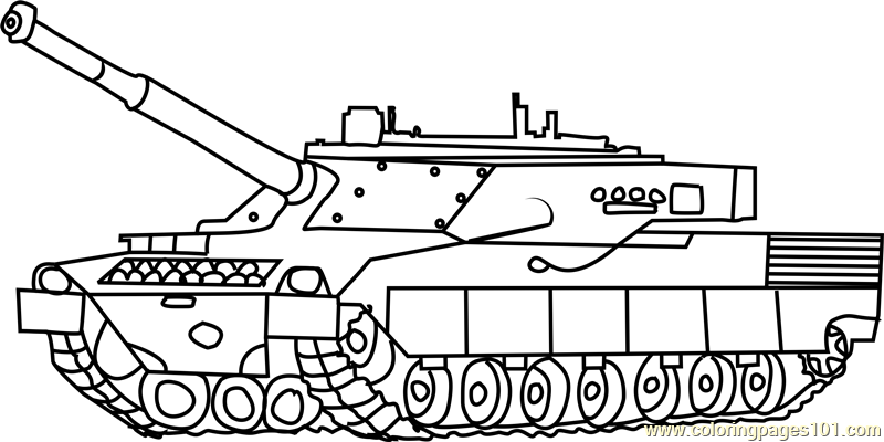Army Tank in Battle Coloring Page for Kids - Free Tanks Printable