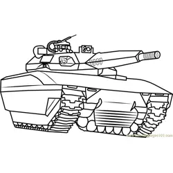 Army Tank Free Coloring Page for Kids