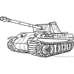German Panther Army Tank Free Coloring Page for Kids
