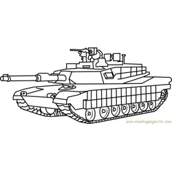 M1 Abrams Army Tank Free Coloring Page for Kids