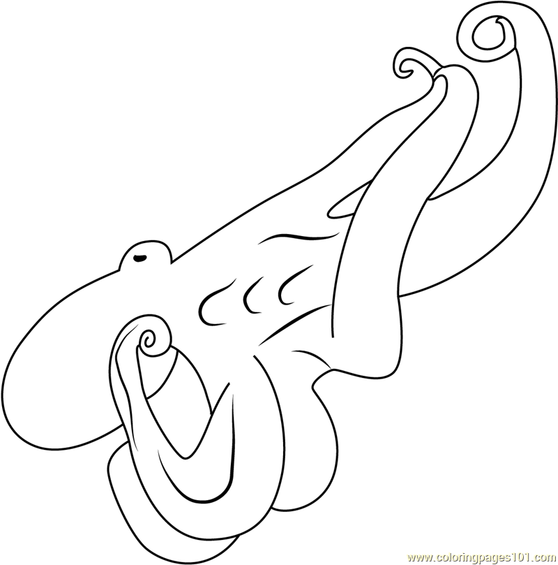 Octopus Coloring Page for Kids - Free Octopuses Printable Coloring