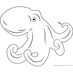 Angry Octopus Free Coloring Page for Kids