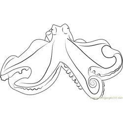 Octopus Looking at U Free Coloring Page for Kids