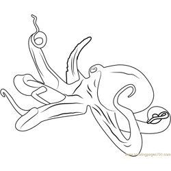 Octopus Move Free Coloring Page for Kids