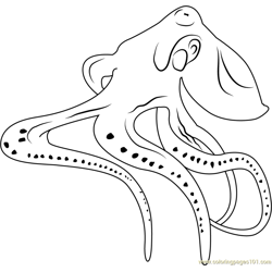 Octopus Red Sea Free Coloring Page for Kids