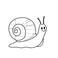 Smiling Snail Ready for Colors Free Coloring Page for Kids