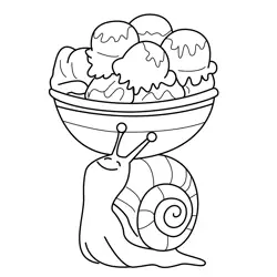 Snail's Ice Cream Delivery Free Coloring Page for Kids
