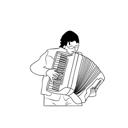 Man Playing Accordion Free Coloring Page for Kids