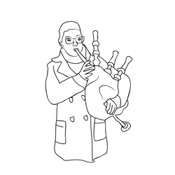 Bagpipe Player Free Coloring Page for Kids