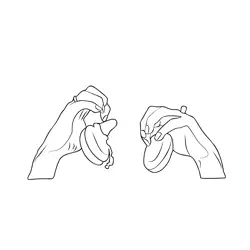Castanet Playing Hands Position Free Coloring Page for Kids