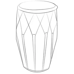 Traditional Hand Drum Free Coloring Page for Kids