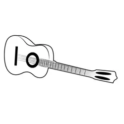 Acoustic Guitar Free Coloring Page for Kids