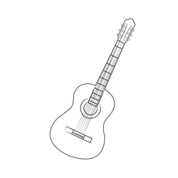 Classical Guitar 1 Free Coloring Page for Kids