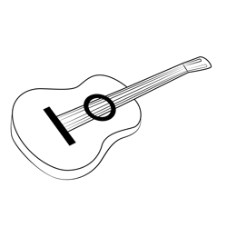 Classical Guitar Free Coloring Page for Kids