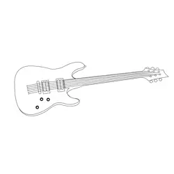 Electric Guitar 1 Free Coloring Page for Kids