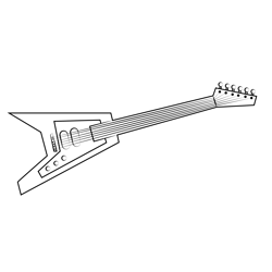 Electric Guitar Free Coloring Page for Kids