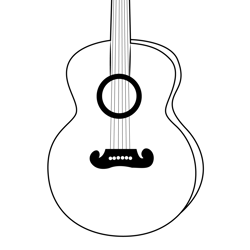 Guitar Music Instrument Free Coloring Page for Kids