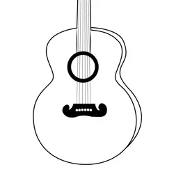 Guitar Music Instrument Free Coloring Page for Kids