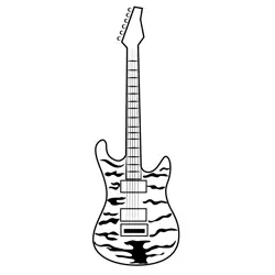 Guitar Musical Instrument Free Coloring Page for Kids
