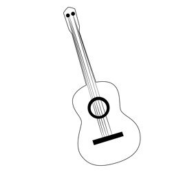 Guitar Free Coloring Page for Kids