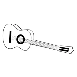 Wooden Guitar Free Coloring Page for Kids