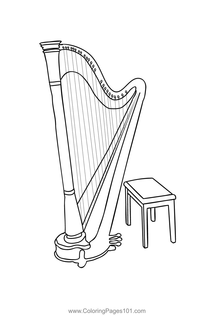 Harp Coloring Page