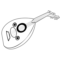Mandolin Musical Instrument Free Coloring Page for Kids