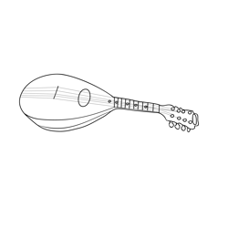 Sicilian Mandolin Free Coloring Page for Kids